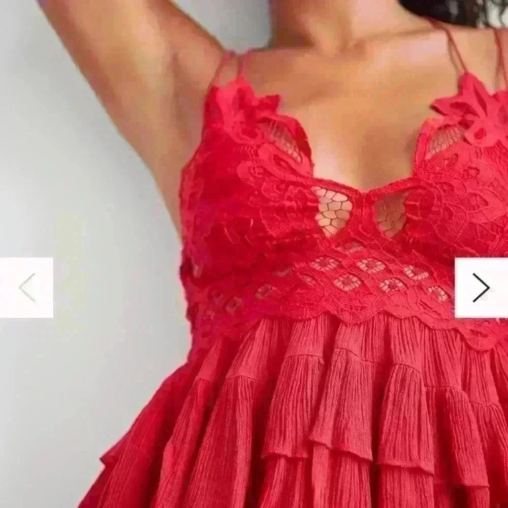 Intimately Free People Adella Cami NWT in Red